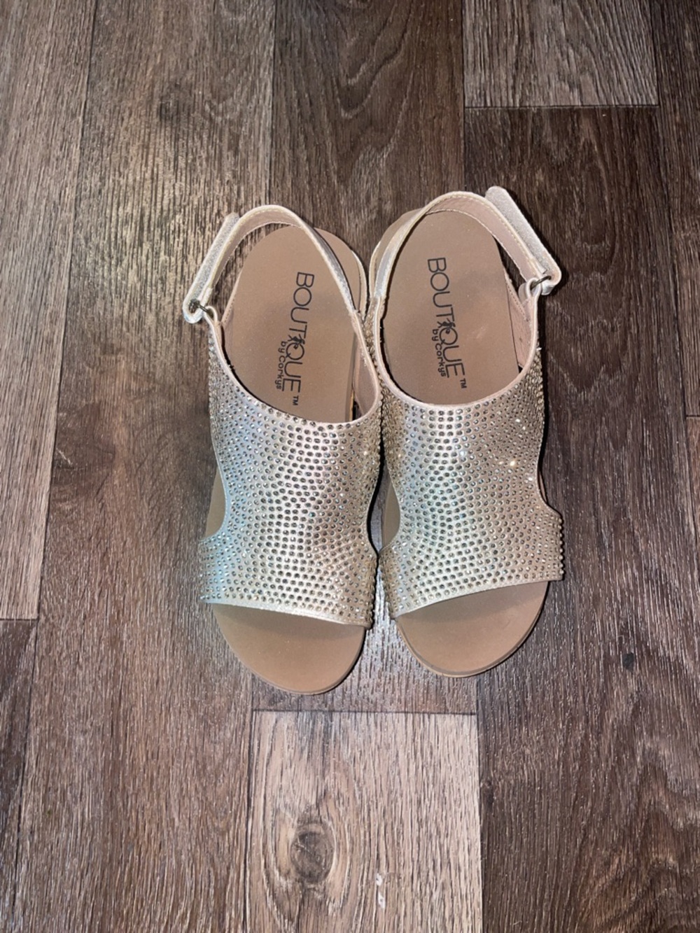 Boutique by Chocolate Sandy Silver Jeweled Sandals